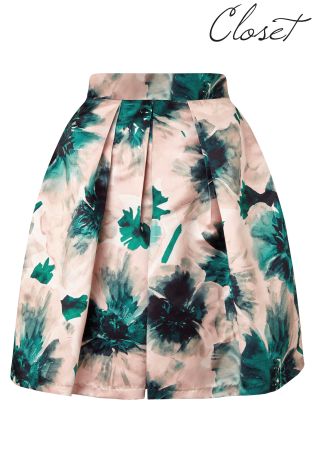 Closet Floral Skater Skirt